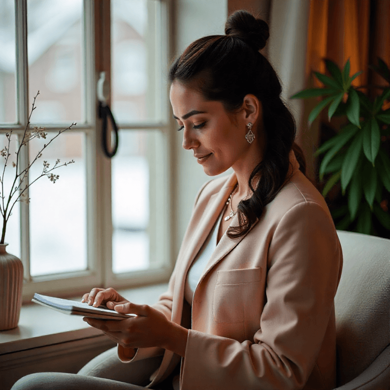 Mujer profesional revisando su agenda